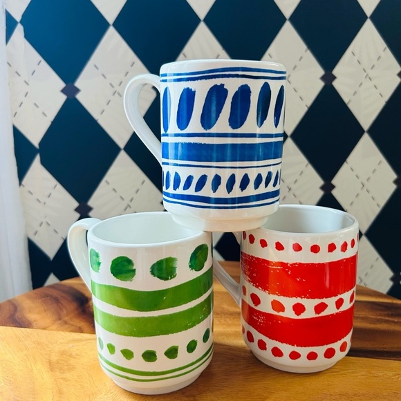 Kate Spade Stacking Mugs | Set of 3 | Chic Designer Kitchenware - Picture 3 of 5